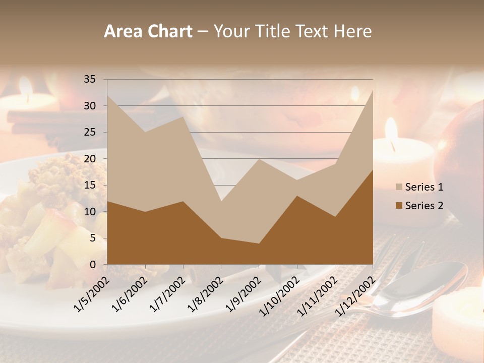 A White Plate Topped With Food Next To A Candle PowerPoint Template