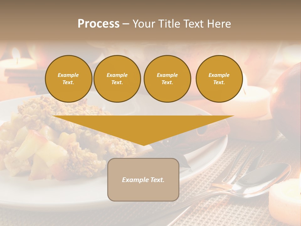 A White Plate Topped With Food Next To A Candle PowerPoint Template