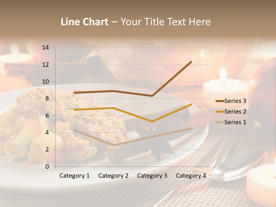 A White Plate Topped With Food Next To A Candle PowerPoint Template