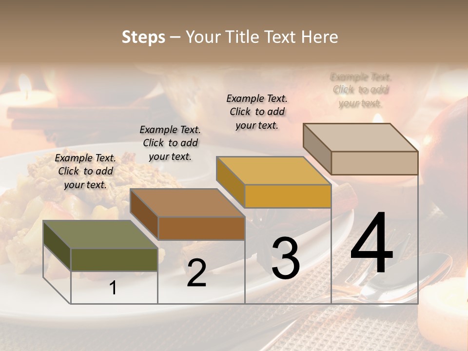A White Plate Topped With Food Next To A Candle PowerPoint Template