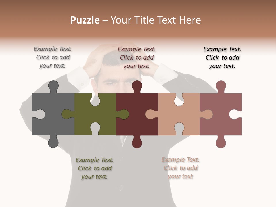 A Man In A Suit Holding His Hands To His Head PowerPoint Template