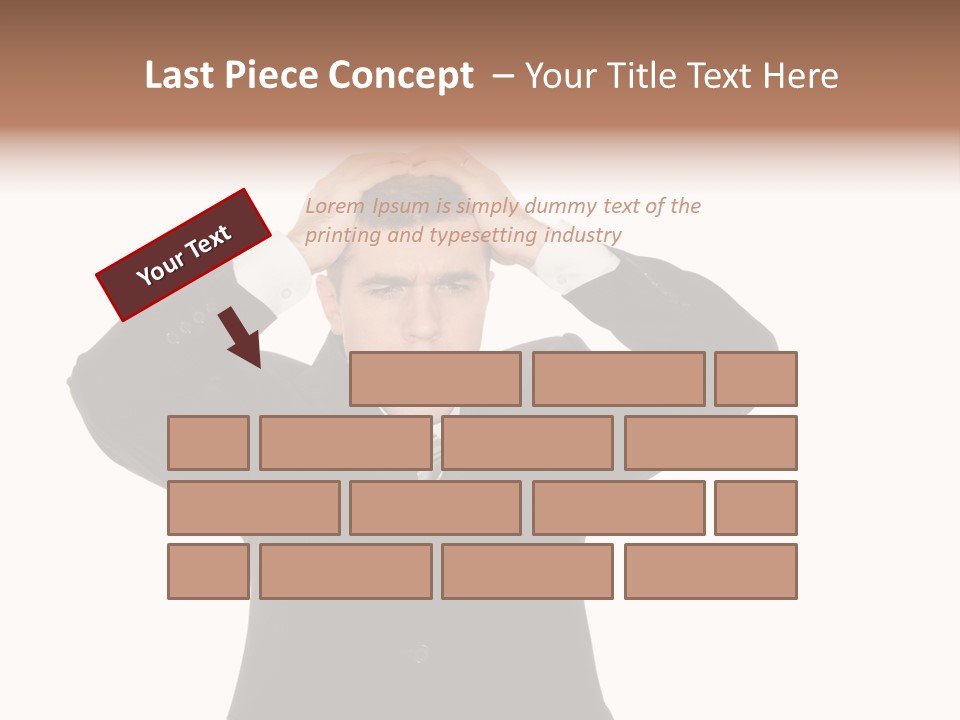 A Man In A Suit Holding His Hands To His Head PowerPoint Template