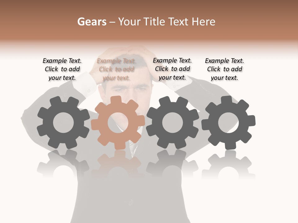 A Man In A Suit Holding His Hands To His Head PowerPoint Template