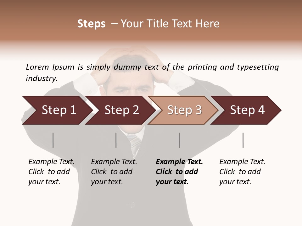 A Man In A Suit Holding His Hands To His Head PowerPoint Template