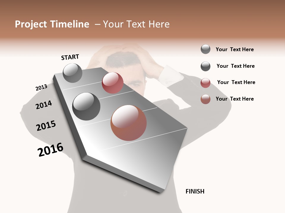 A Man In A Suit Holding His Hands To His Head PowerPoint Template