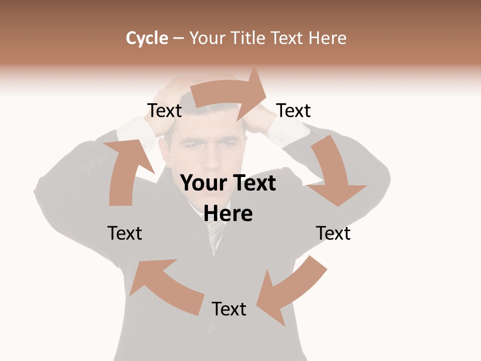 A Man In A Suit Holding His Hands To His Head PowerPoint Template