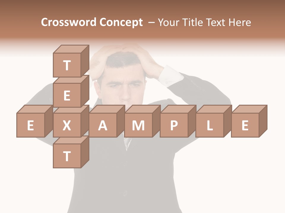 A Man In A Suit Holding His Hands To His Head PowerPoint Template