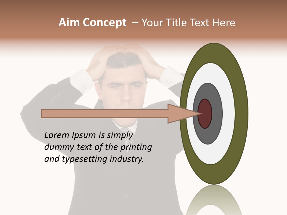 A Man In A Suit Holding His Hands To His Head PowerPoint Template