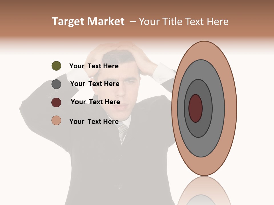 A Man In A Suit Holding His Hands To His Head PowerPoint Template