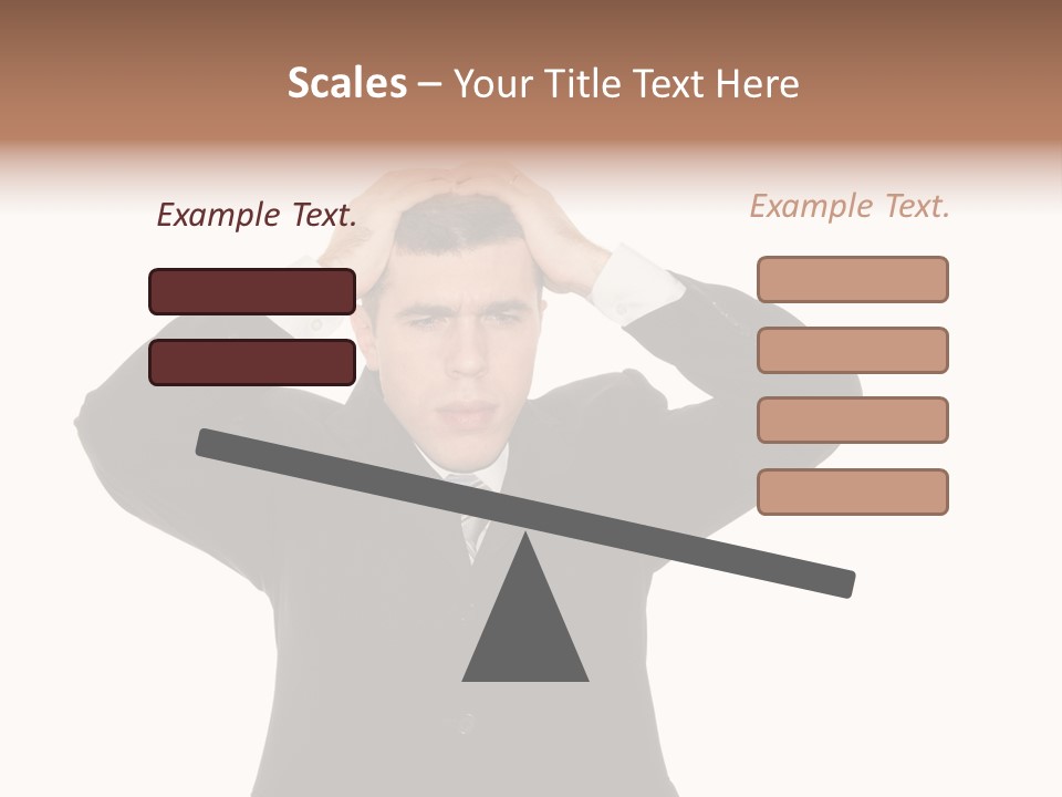 A Man In A Suit Holding His Hands To His Head PowerPoint Template