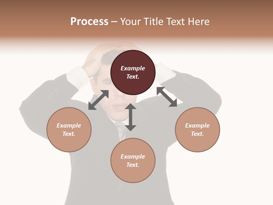 A Man In A Suit Holding His Hands To His Head PowerPoint Template