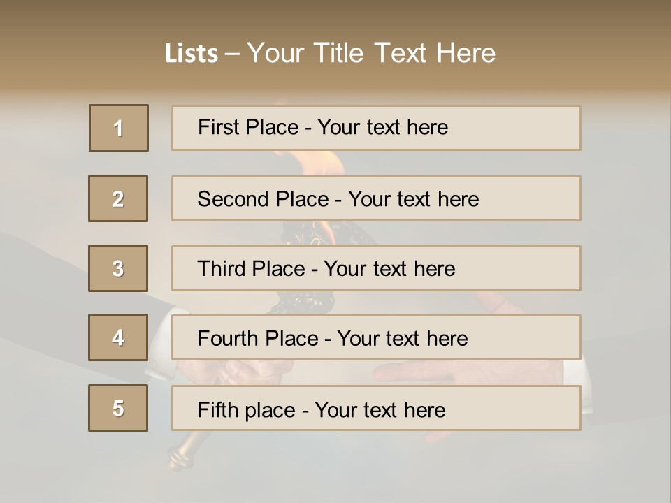 Two Hands Holding A Torch With A Flame Coming Out Of It PowerPoint Template