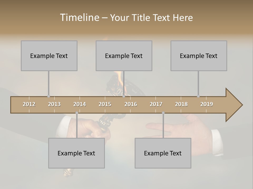 Two Hands Holding A Torch With A Flame Coming Out Of It PowerPoint Template