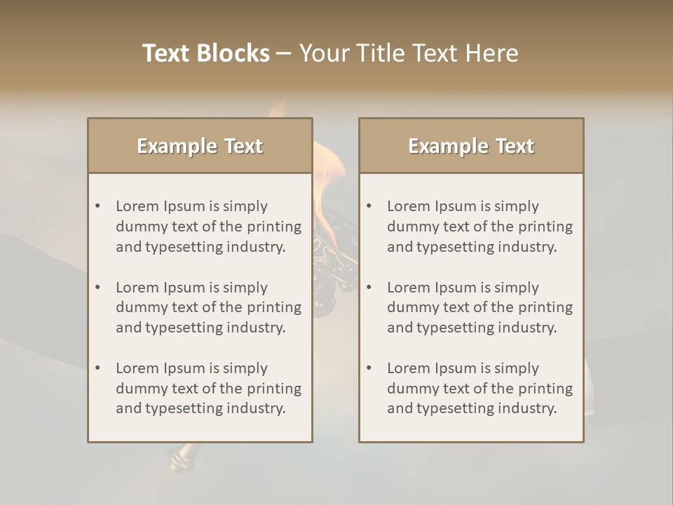 Two Hands Holding A Torch With A Flame Coming Out Of It PowerPoint Template