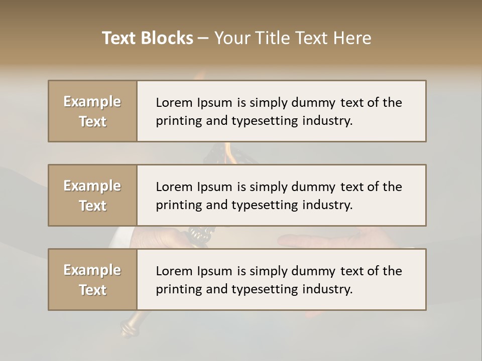 Two Hands Holding A Torch With A Flame Coming Out Of It PowerPoint Template