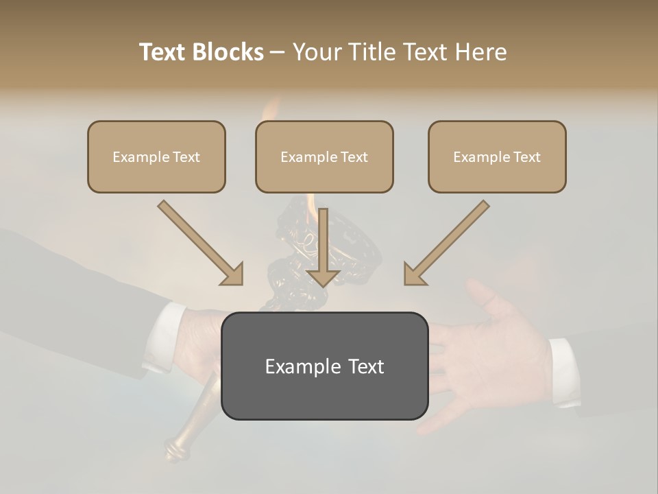 Two Hands Holding A Torch With A Flame Coming Out Of It PowerPoint Template