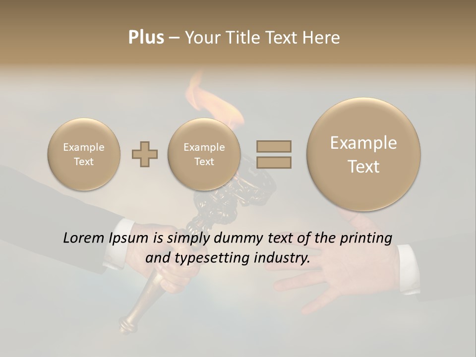 Two Hands Holding A Torch With A Flame Coming Out Of It PowerPoint Template