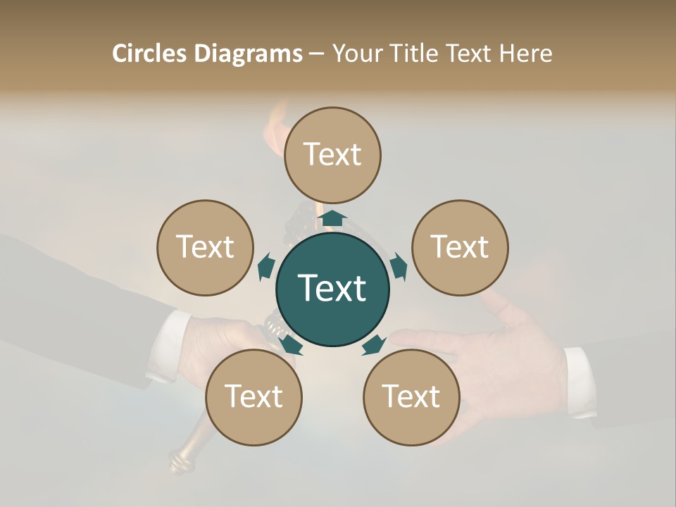 Two Hands Holding A Torch With A Flame Coming Out Of It PowerPoint Template