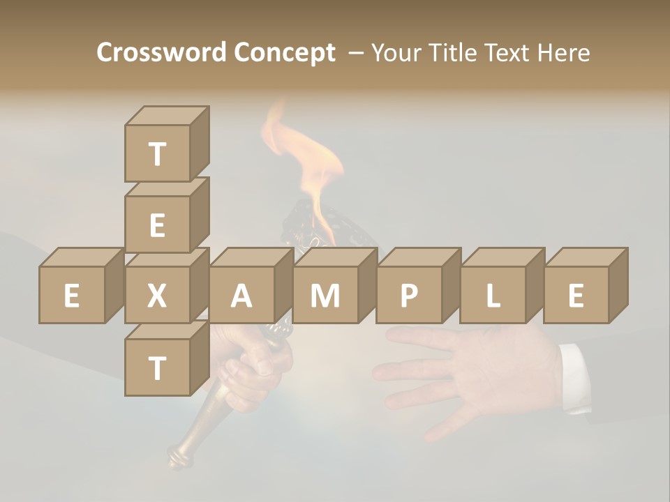 Two Hands Holding A Torch With A Flame Coming Out Of It PowerPoint Template