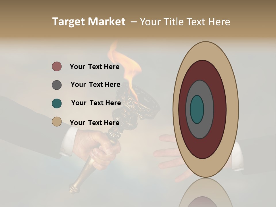 Two Hands Holding A Torch With A Flame Coming Out Of It PowerPoint Template