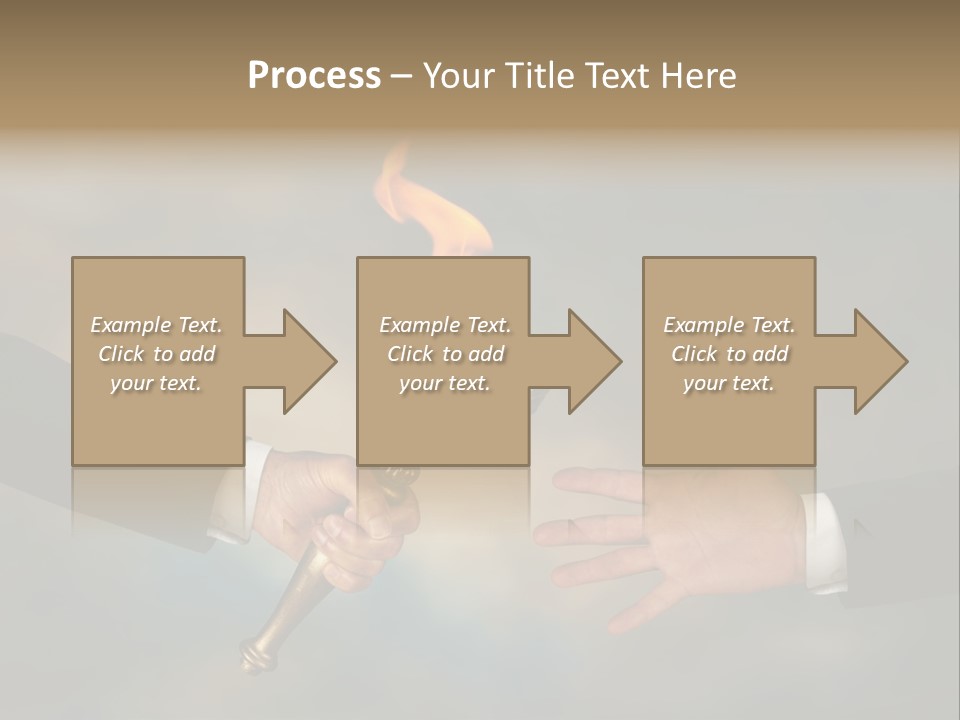 Two Hands Holding A Torch With A Flame Coming Out Of It PowerPoint Template