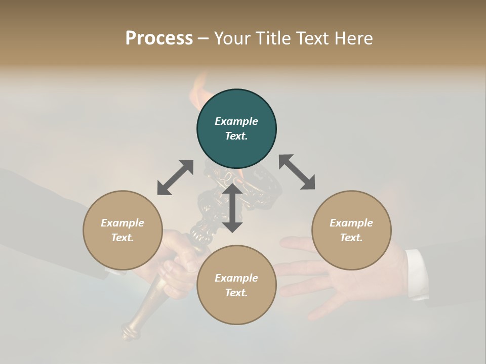 Two Hands Holding A Torch With A Flame Coming Out Of It PowerPoint Template