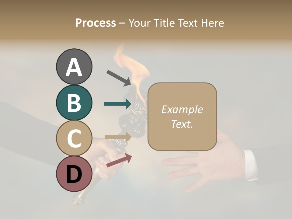 Two Hands Holding A Torch With A Flame Coming Out Of It PowerPoint Template