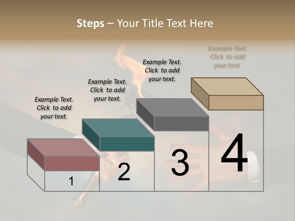 Two Hands Holding A Torch With A Flame Coming Out Of It PowerPoint Template