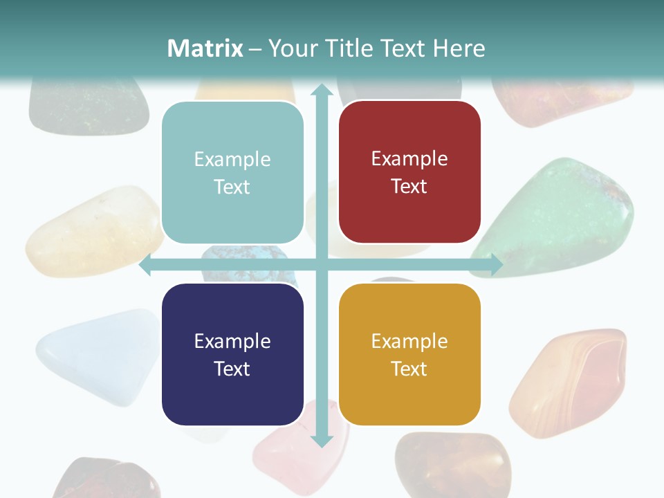 A Group Of Different Colored Rocks On A White Background PowerPoint Template