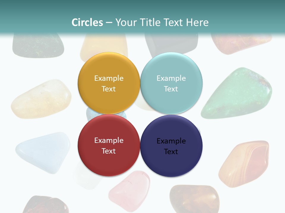 A Group Of Different Colored Rocks On A White Background PowerPoint Template