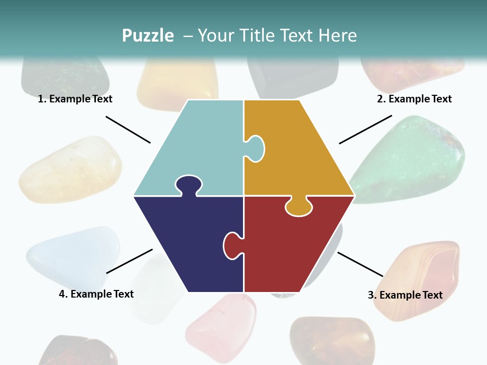 A Group Of Different Colored Rocks On A White Background PowerPoint Template