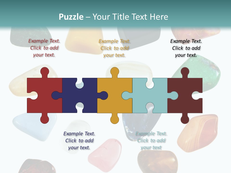 A Group Of Different Colored Rocks On A White Background PowerPoint Template