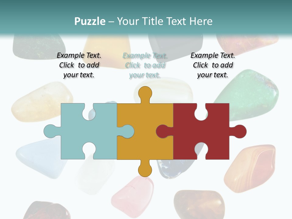 A Group Of Different Colored Rocks On A White Background PowerPoint Template