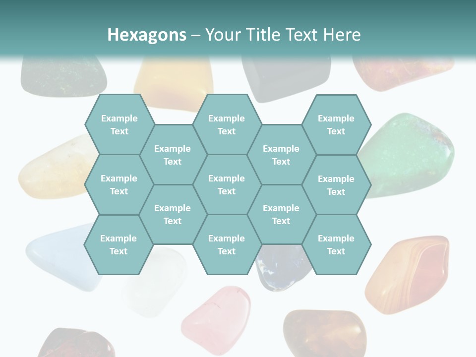 A Group Of Different Colored Rocks On A White Background PowerPoint Template