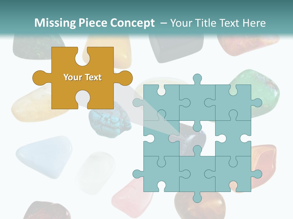 A Group Of Different Colored Rocks On A White Background PowerPoint Template