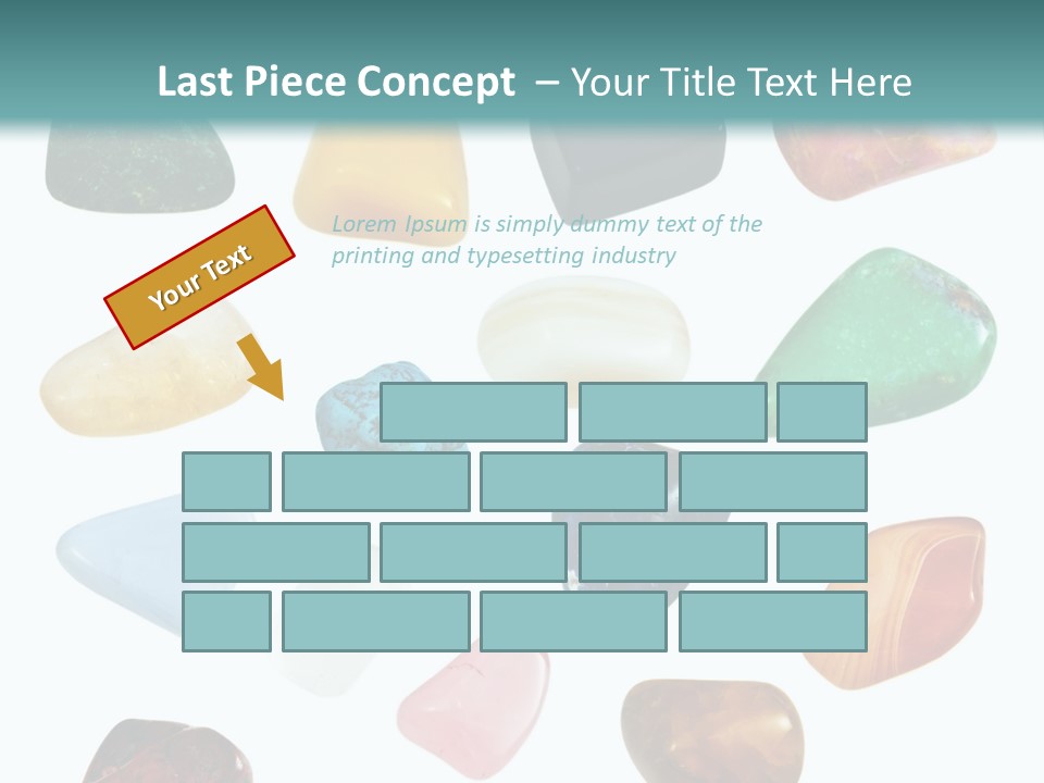 A Group Of Different Colored Rocks On A White Background PowerPoint Template