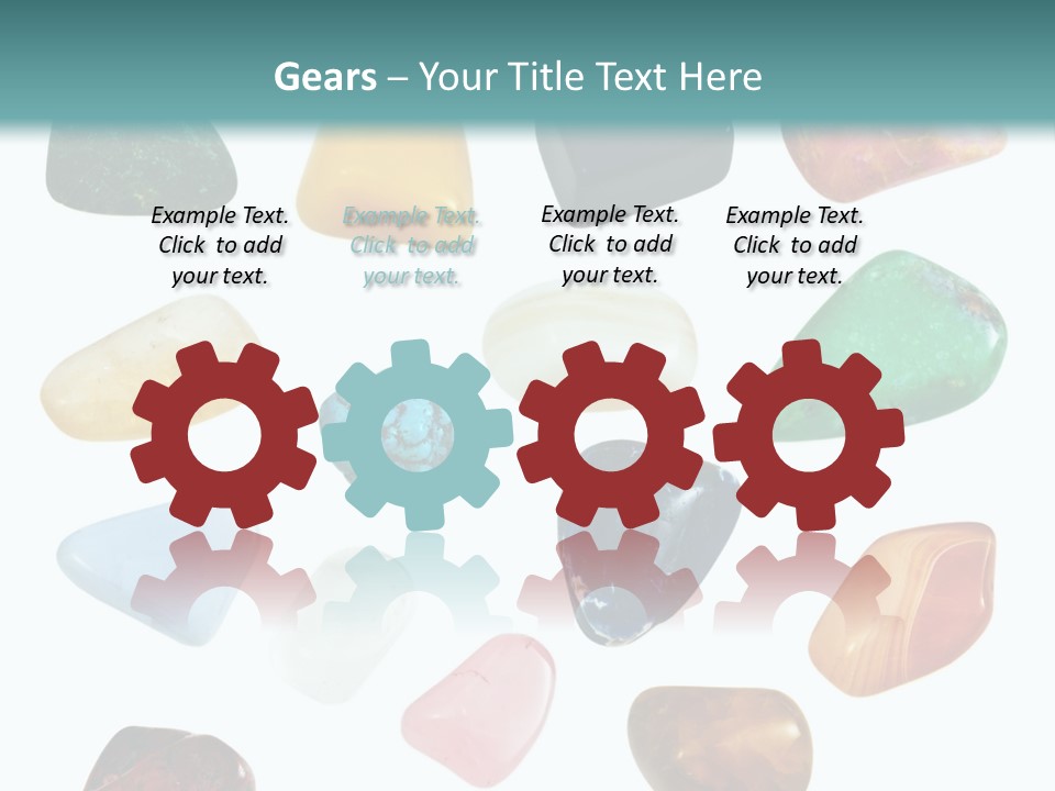 A Group Of Different Colored Rocks On A White Background PowerPoint Template