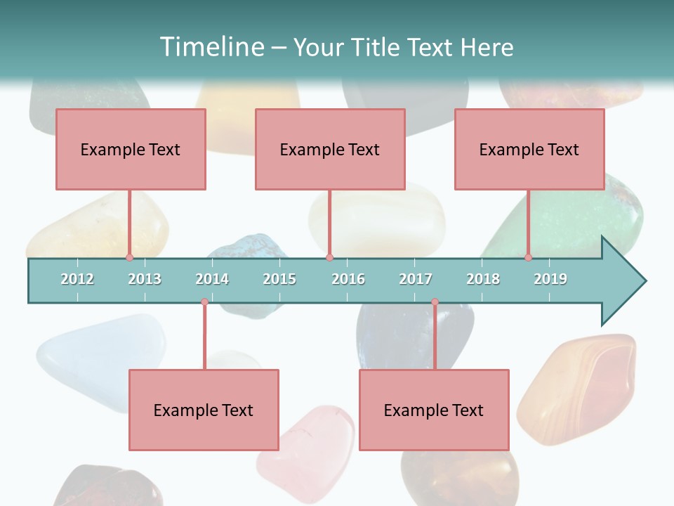 A Group Of Different Colored Rocks On A White Background PowerPoint Template