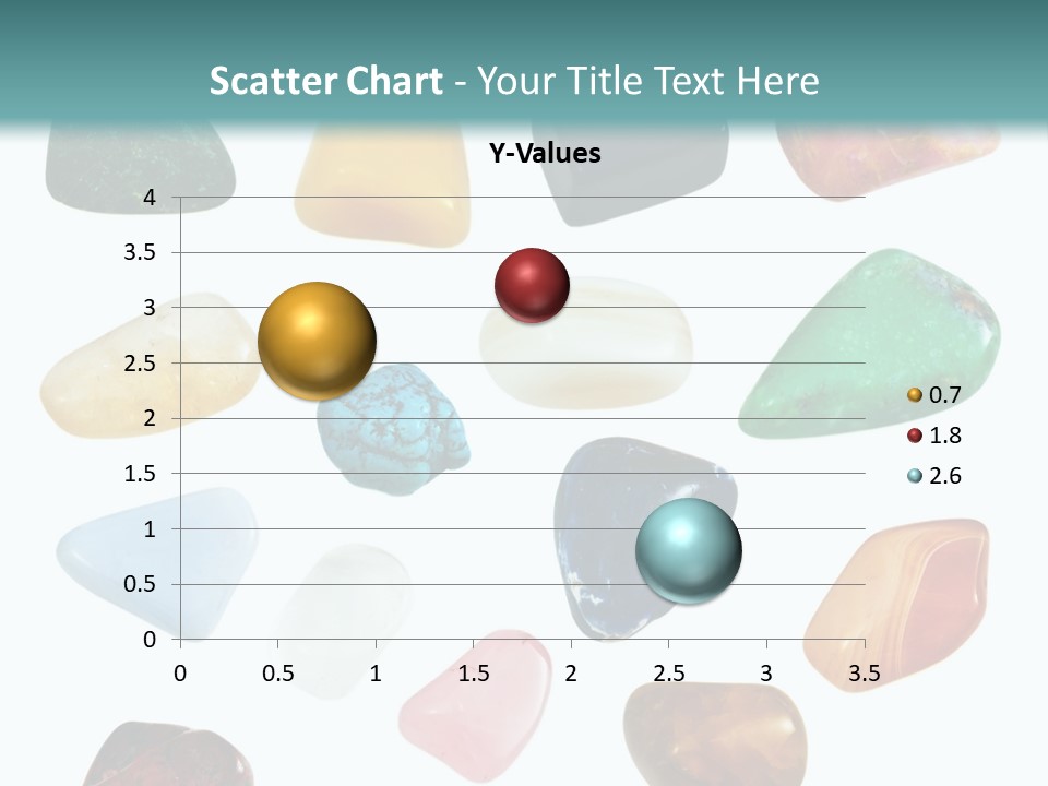 A Group Of Different Colored Rocks On A White Background PowerPoint Template