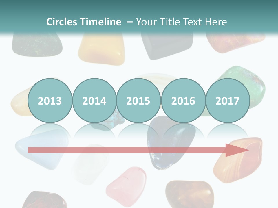 A Group Of Different Colored Rocks On A White Background PowerPoint Template