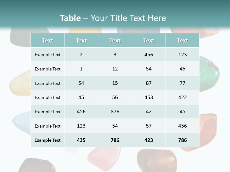 A Group Of Different Colored Rocks On A White Background PowerPoint Template