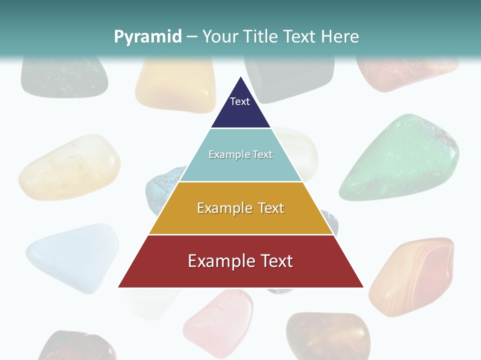 A Group Of Different Colored Rocks On A White Background PowerPoint Template