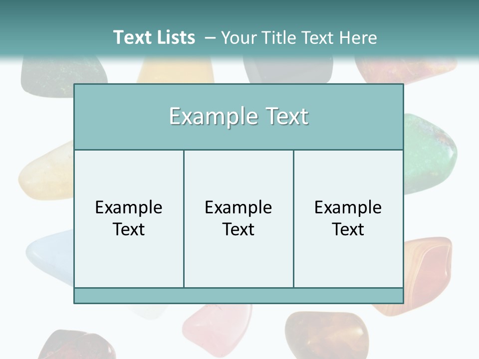 A Group Of Different Colored Rocks On A White Background PowerPoint Template