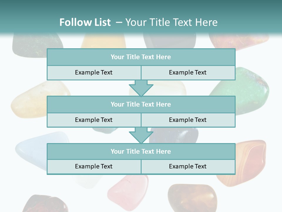 A Group Of Different Colored Rocks On A White Background PowerPoint Template