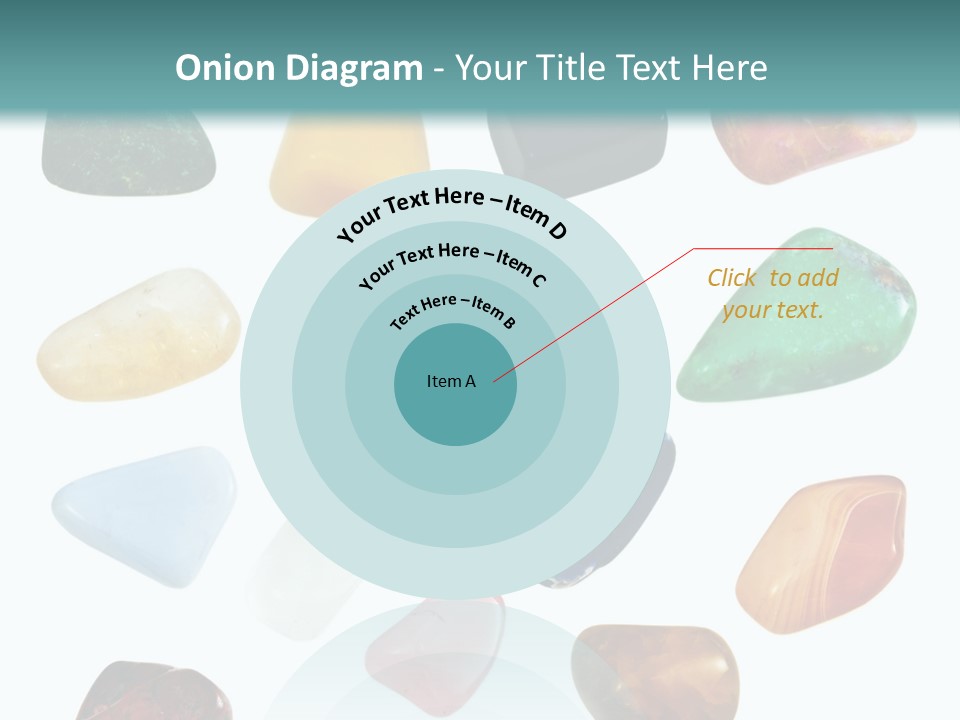 A Group Of Different Colored Rocks On A White Background PowerPoint Template