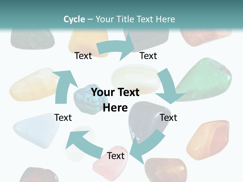 A Group Of Different Colored Rocks On A White Background PowerPoint Template