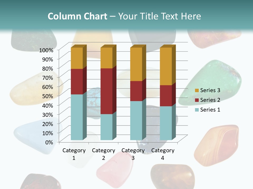 A Group Of Different Colored Rocks On A White Background PowerPoint Template