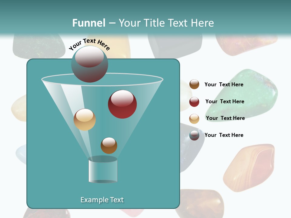 A Group Of Different Colored Rocks On A White Background PowerPoint Template