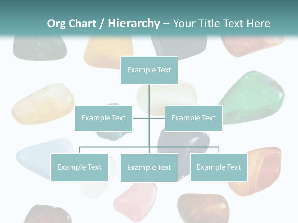 A Group Of Different Colored Rocks On A White Background PowerPoint Template