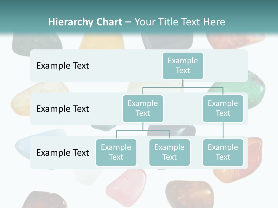 A Group Of Different Colored Rocks On A White Background PowerPoint Template